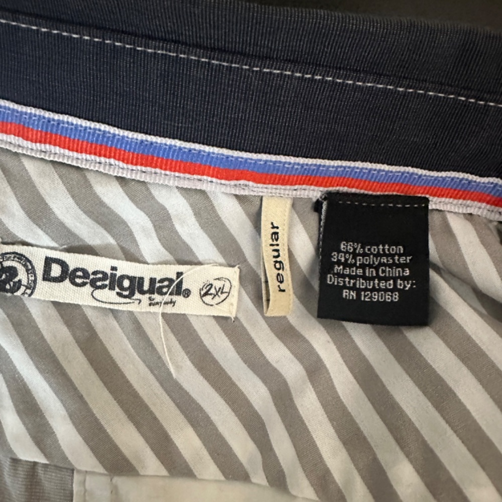 Desigual Embroidered Patchwork Button Down Xxl Ge… - image 4